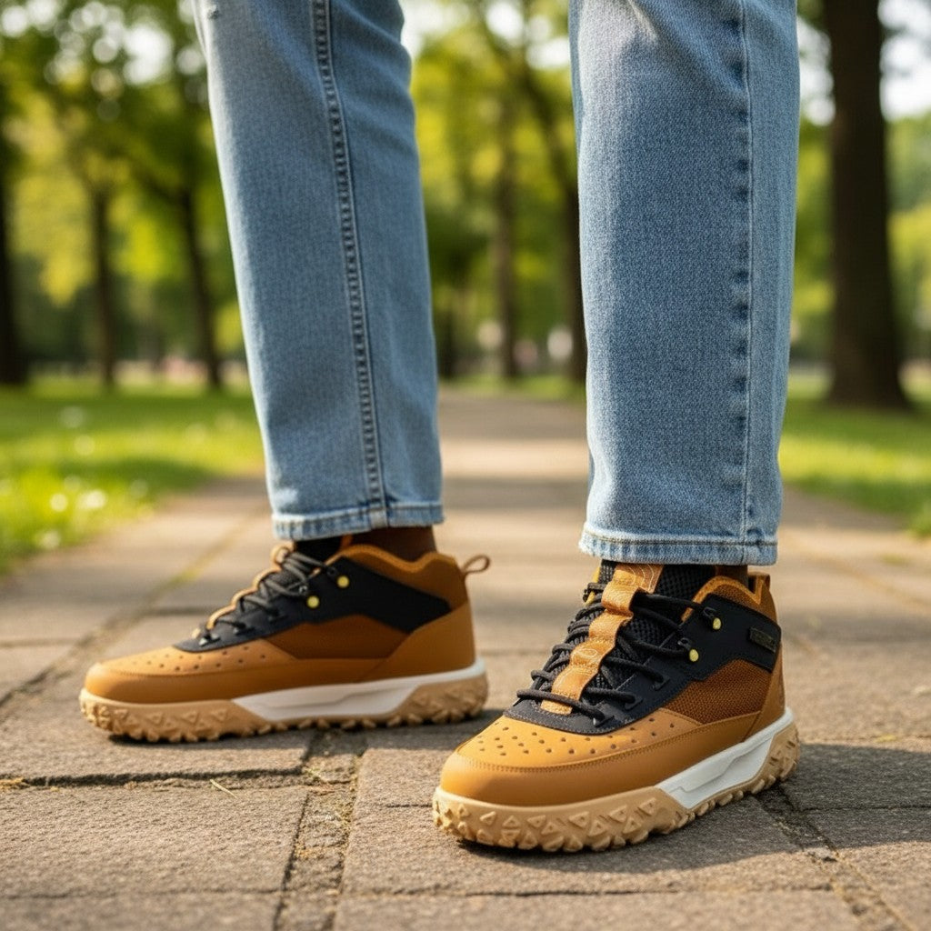 Brown Style Low-Top Wheat Leather Shoe
