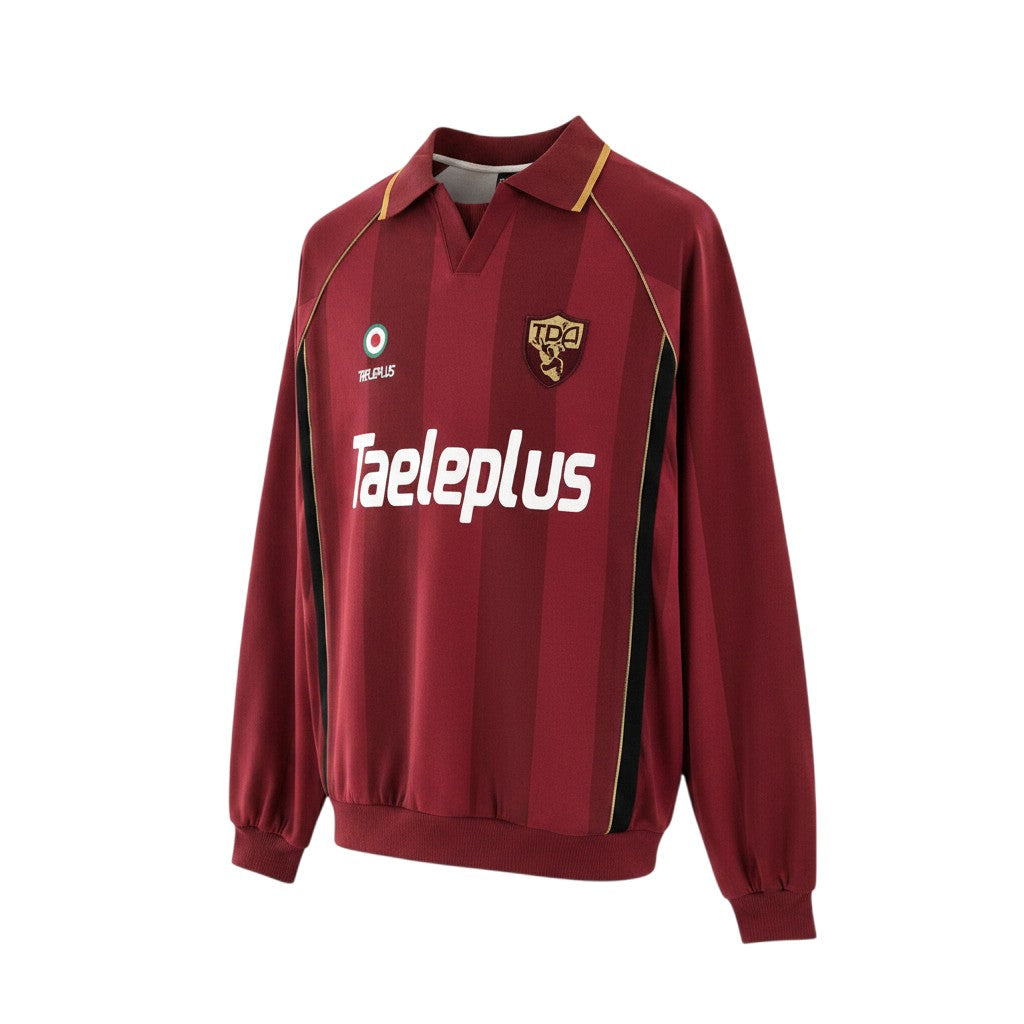 Men's Retro Collared Sweatshirt - Burgundy