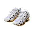 Men's White & Gold Metallic Sculptural Chunky Sneakers