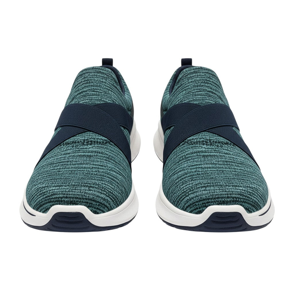 Men's Teal Marled Knit Slip-On Running Shoe