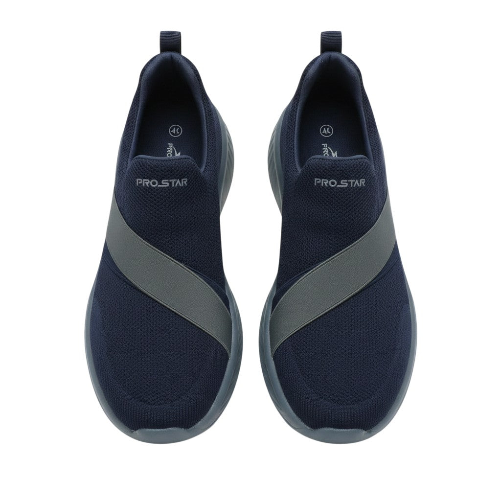 Men's Navy Blue Elastic Strap Slip-On Sneaker