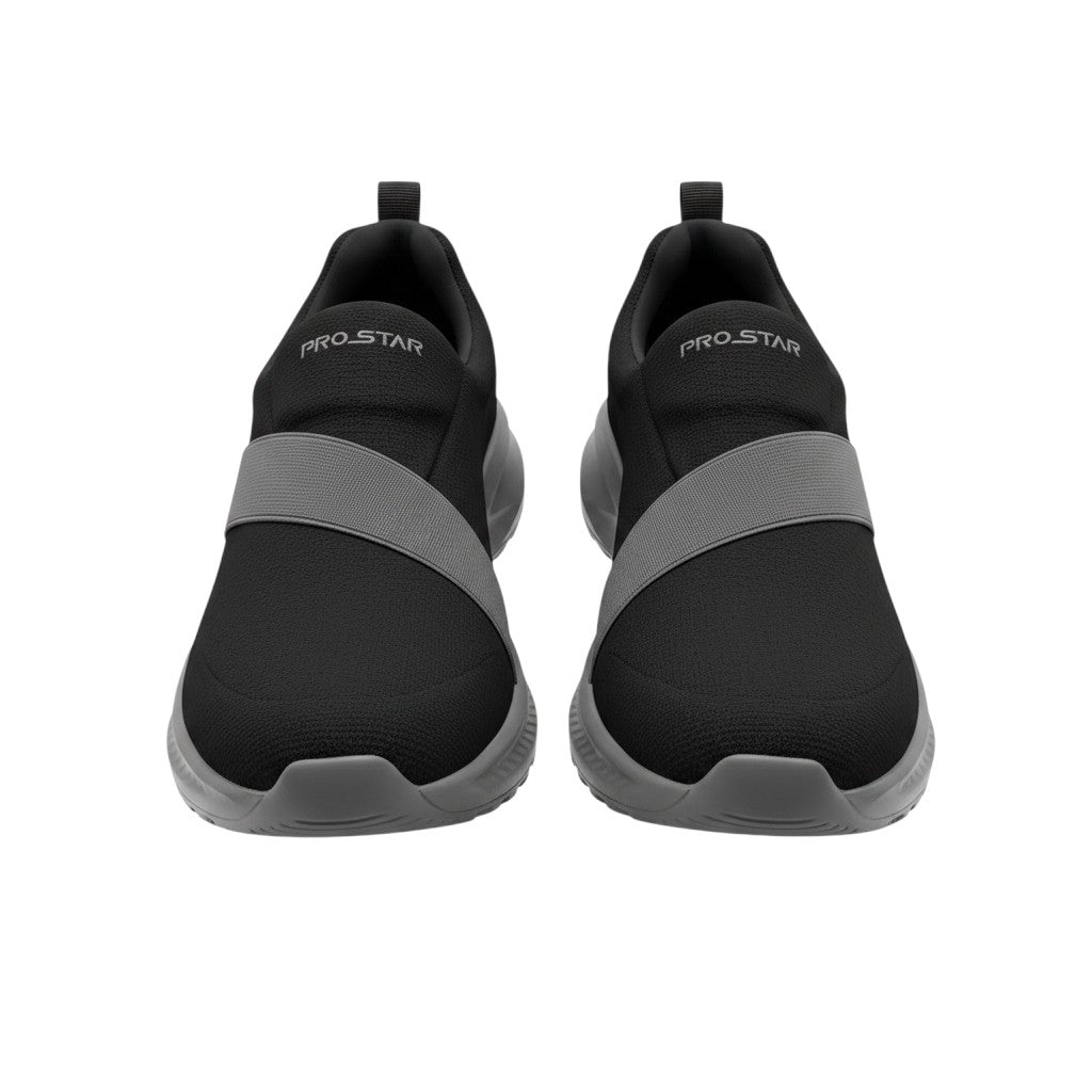 Men's All-Black Elastic Strap Slip-On Sneaker