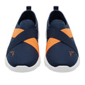Navy Blue & Orange Cross-Strap Slip-On Sneaker