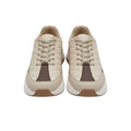 Men's Cream Quilted Lace-Up Low-Top Sneaker