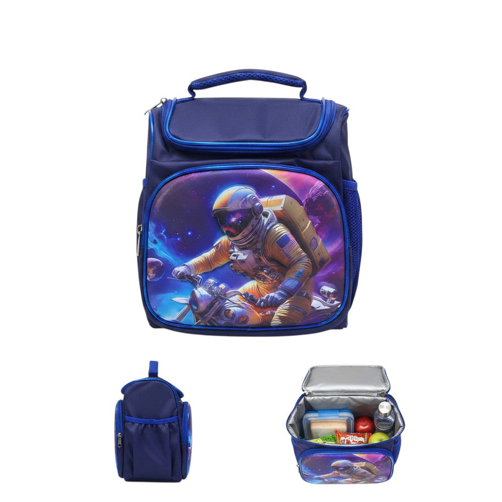 Navy Blue 3D Astronaut Space Rider Kids Lunch Box