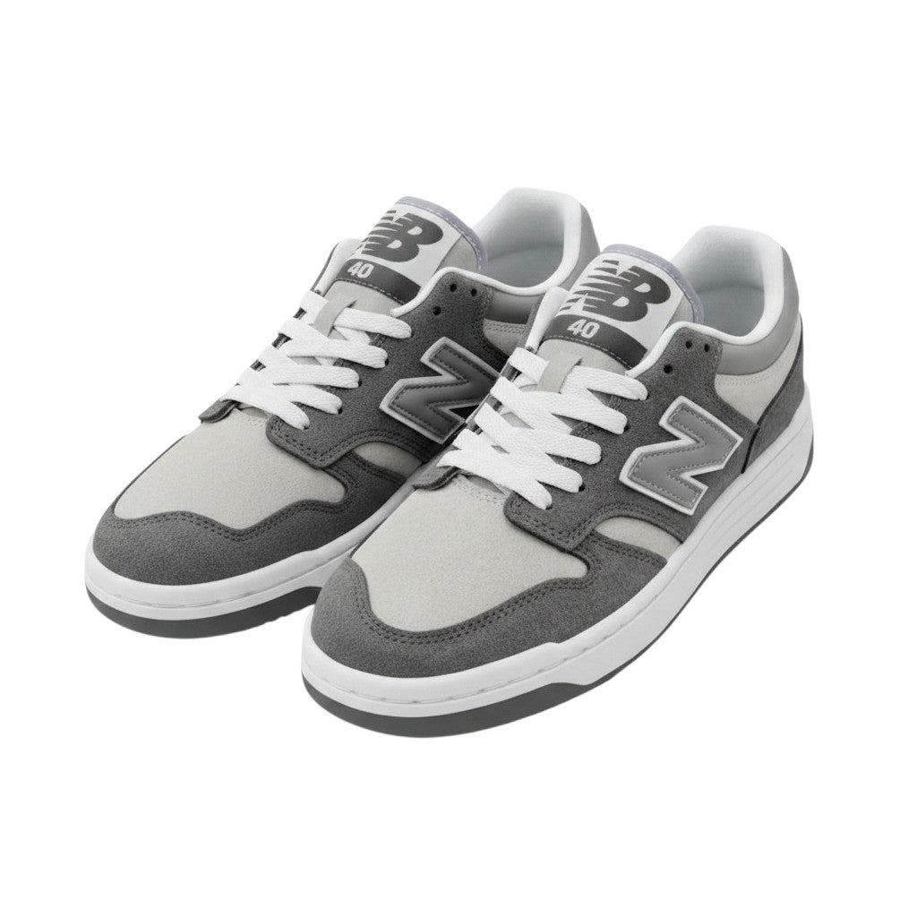 Men's Grey Suede Low-Top Court Sneakers