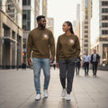 Olive Paint Splatter Graphic Crew-Neck Sweatshirt