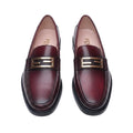 Men's Burgundy/Wine  FF-Logo Leather Dress Loafer