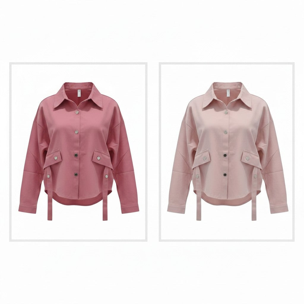 Dual-Pocket Belted Cargo Shirt