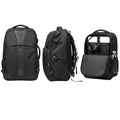 Black Premium Ribbed Panel Unisex School Backpack