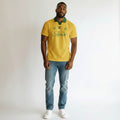 Men's Yellow & Green Retro Graphic Polo Shirt
