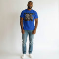 Men's Royal Blue Project Capri Graphic Oversized T-Shirt