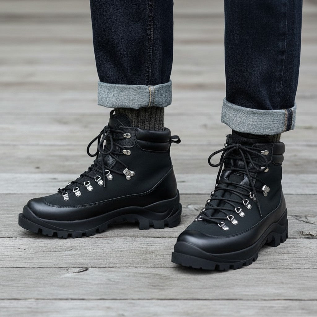 Black Classic Low-Top Lace-Up Sneaker