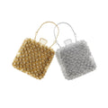 Crystal Square shaped  Rhinestone Evening Bag – Gold/ Sliver