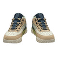 Men's Cream & Sage Green Colour-Block Mid-Top Hiking Boots