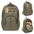 Army Green Heavy-Duty Canvas Multi-Pocket Unisex Backpack