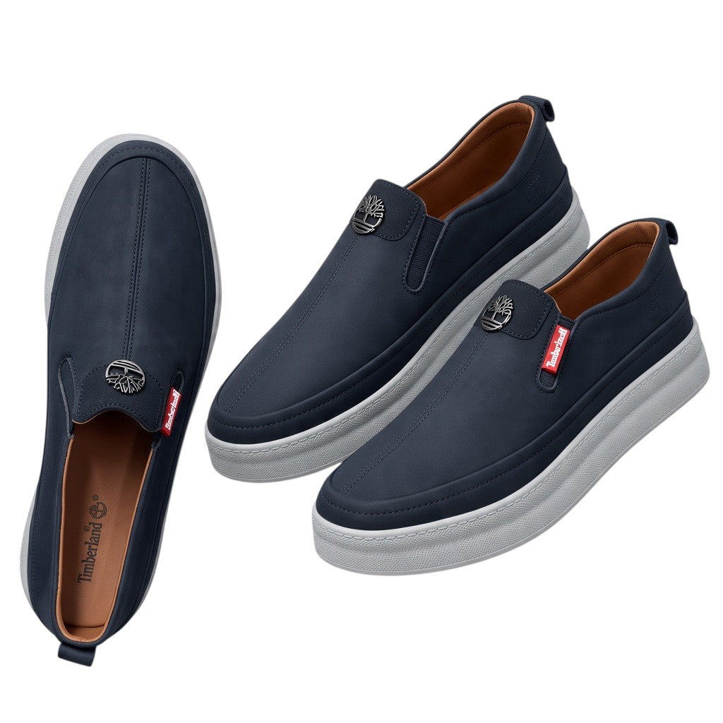 Centre-Seam Emblem Slip-On Sneakers