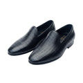 Black Intrecciato Woven Leather Slip-On Dress Loafer
