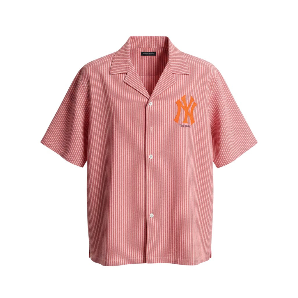 NY Bronx Camp Collar Shirt – Pink Stripe