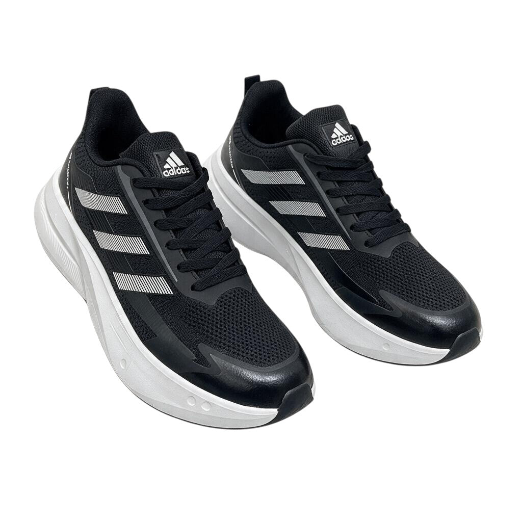 Men’s Black Mesh Sneakers with Chunky White Soles