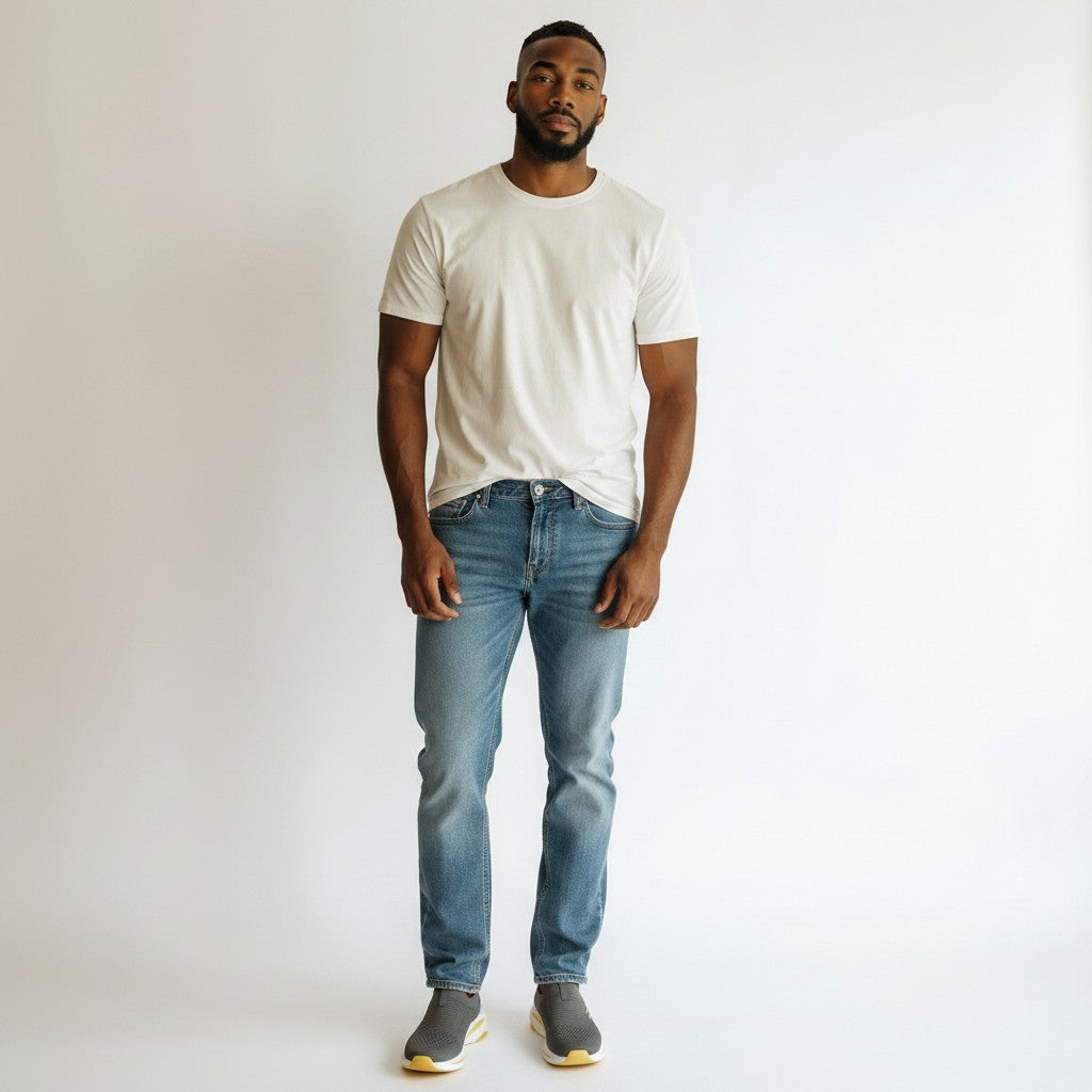 Men's Grey Knit Slip-On Sneakers with Yellow Sole