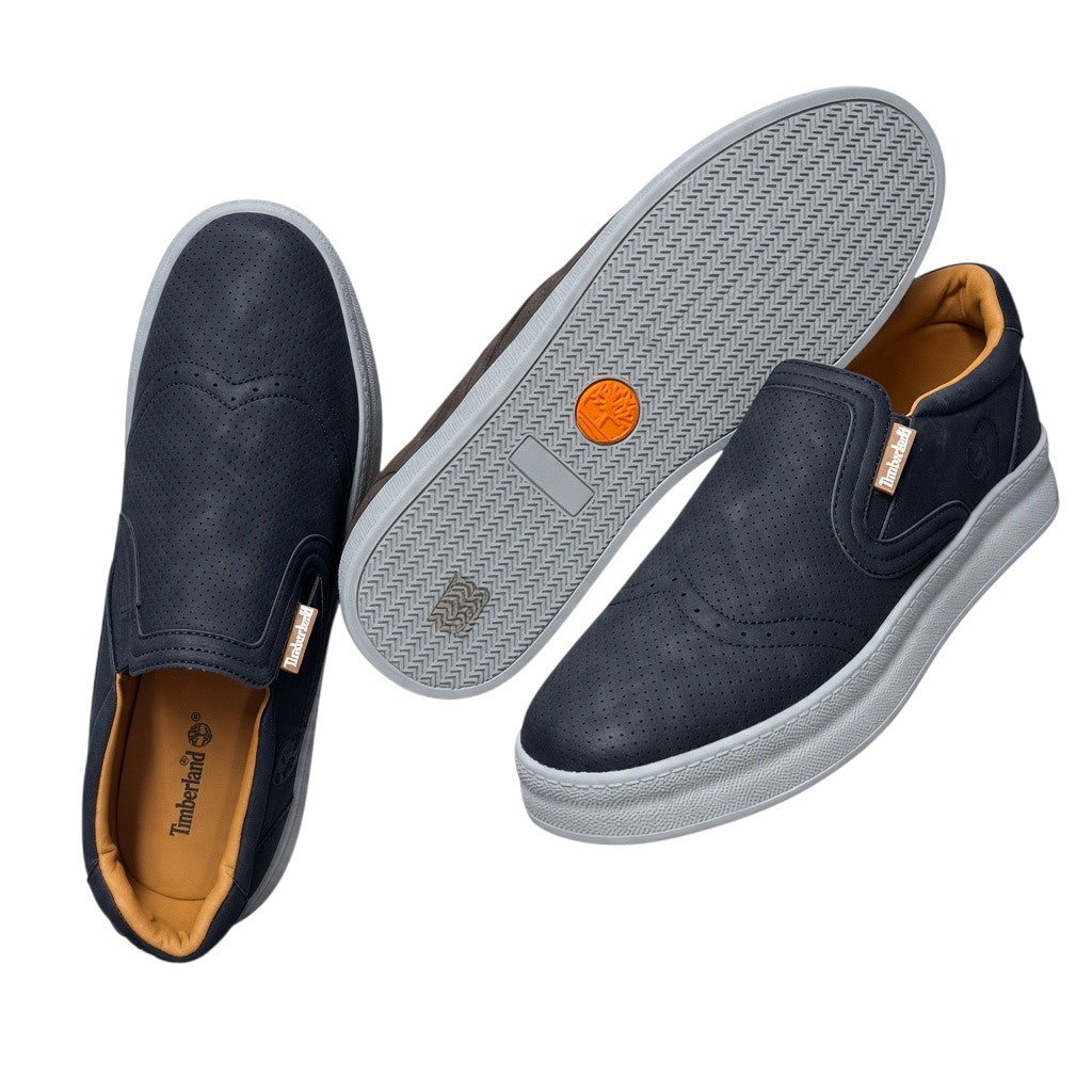 Suede-Look Brogue Slip-On Sneakers