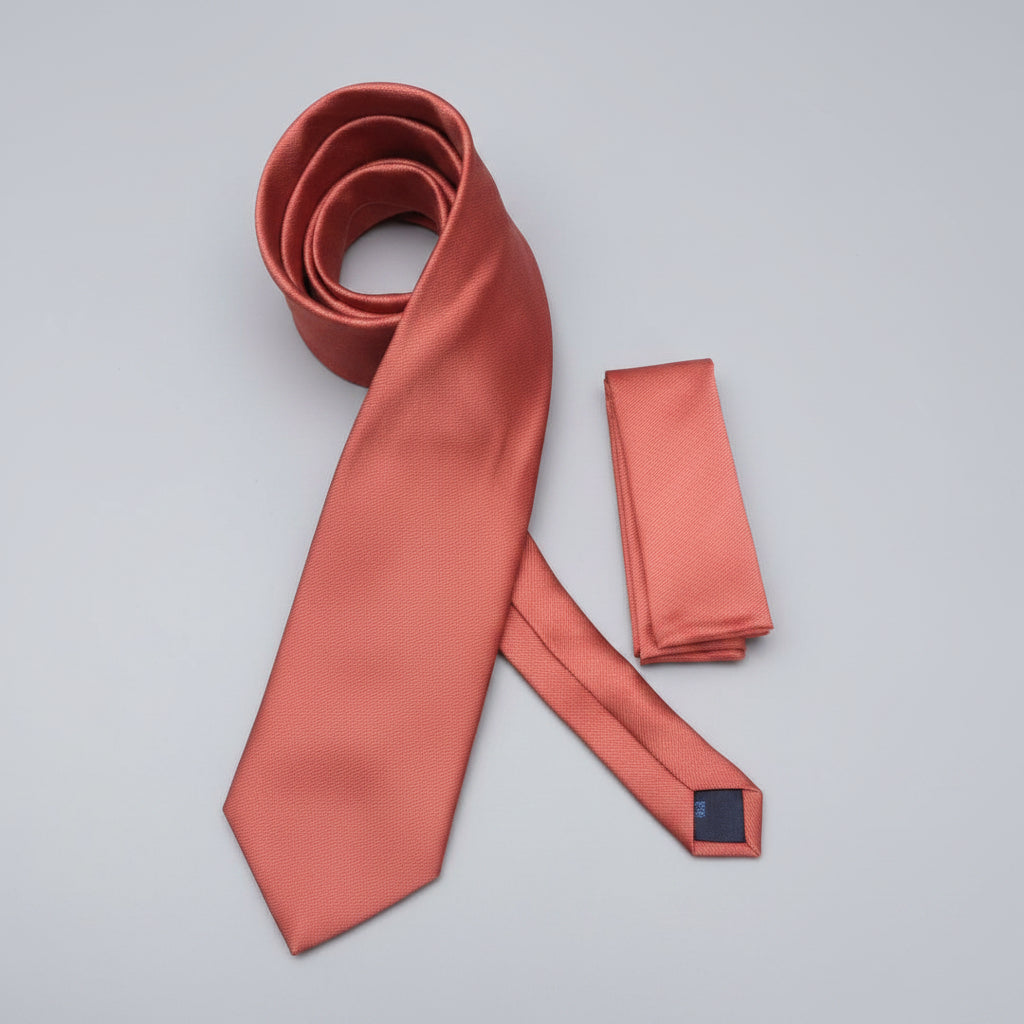 Orange pocket square tie