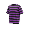 Bold Stripe Round Neck Tee – Purple/Black
