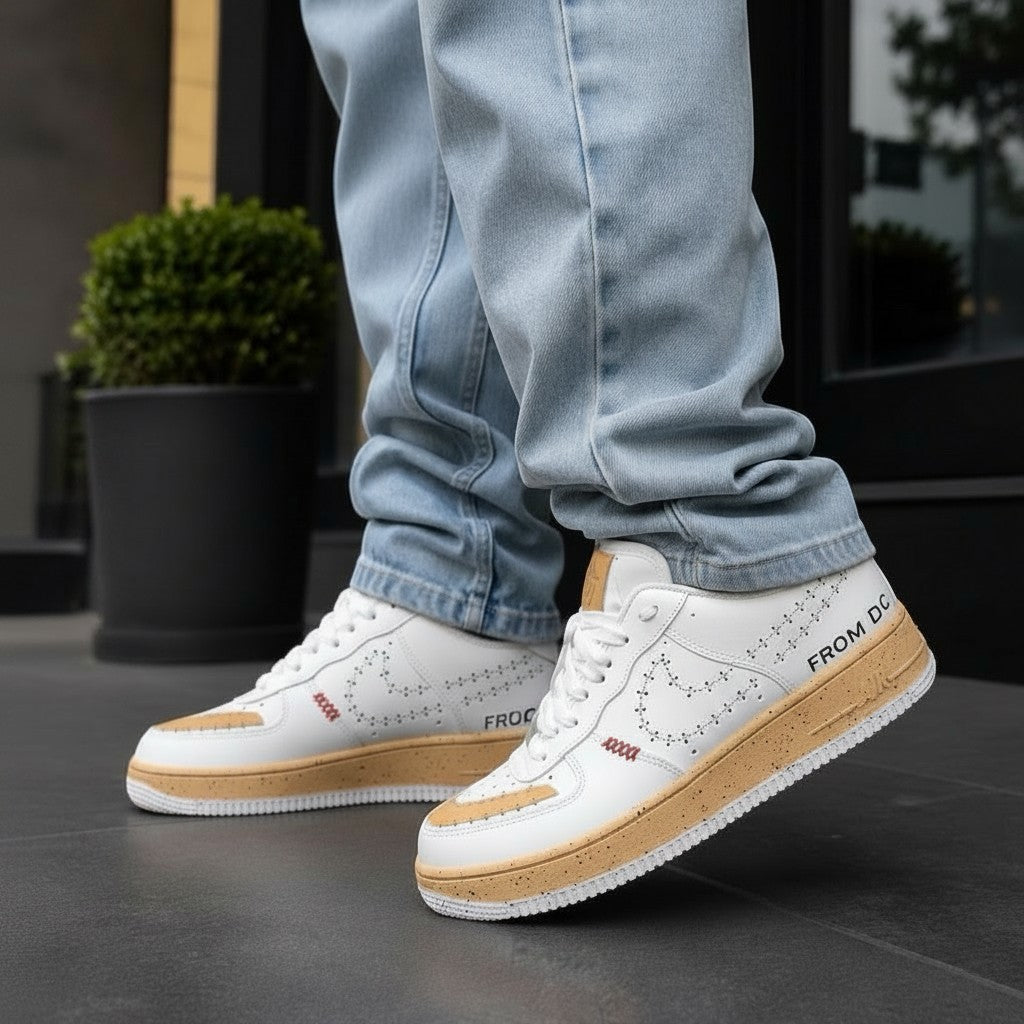 White Gum DC Edition Mid-Top Sneakers