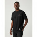 Men's Black Graphic Round Neck Oversized Tee