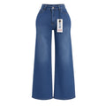 Washed Blue High-Rise Wide-Leg Jeans