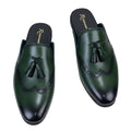 Men's Forest Green Tassel Brogue Mule Loafer
