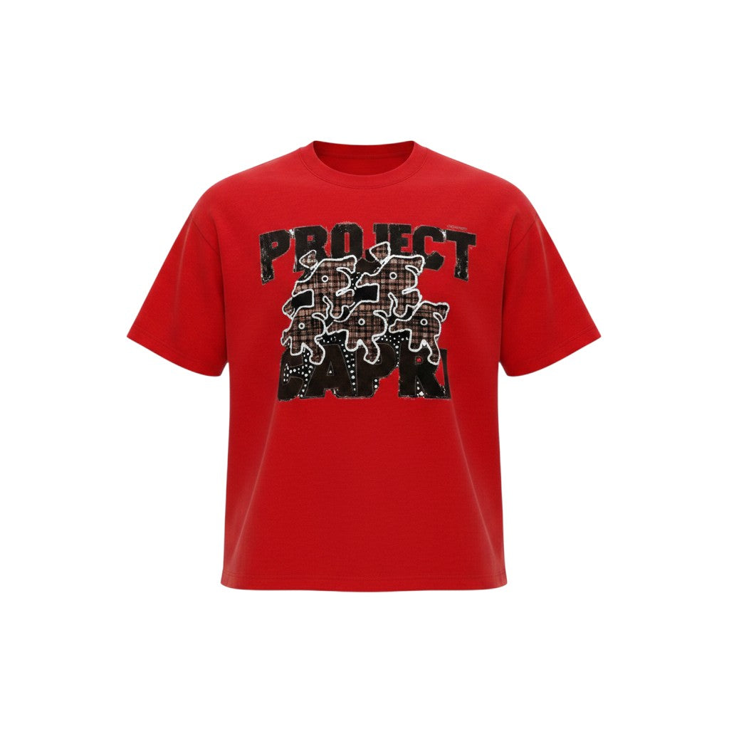 Men's Red Project Capri Graphic Oversized T-Shirt