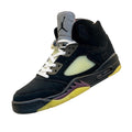 Men’s Black High-Top Sneakers with Yellow Sole Details