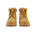 Men's Wheat Suede Crystal-Studded Ankle Boots with Gold Chain Laces