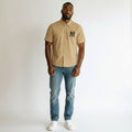 NY Logo Cuban Collar Shirt – Khaki