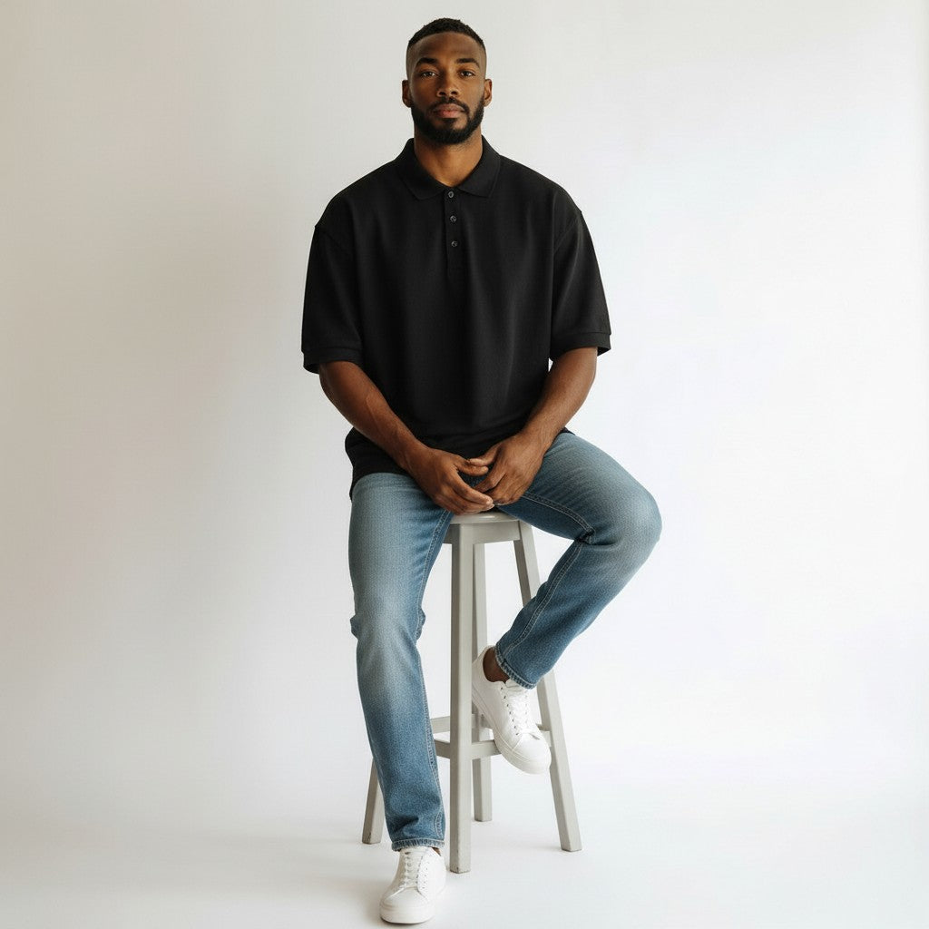 Charcoal Marl Classic Cotton Polo Shirt