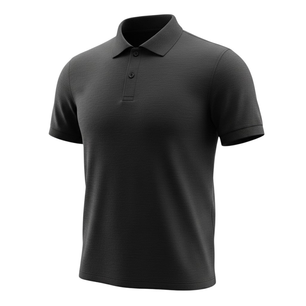 Charcoal Marl Classic Cotton Polo Shirt