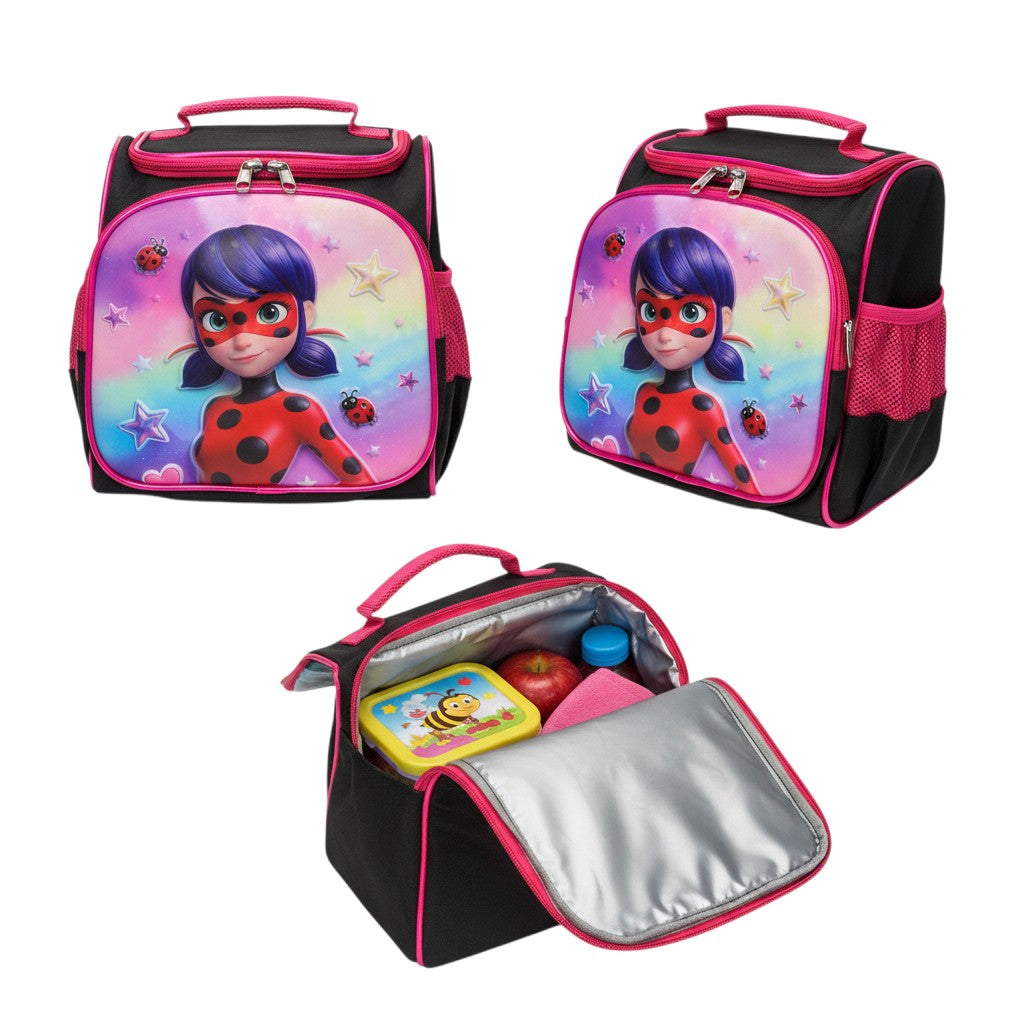 Pink Purple Miraculous Ladybug 3D Kids Lunch Box