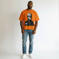 Men's Orange Pronto Studios Graphic Oversized T-Shirt