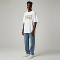Men's White Number Sequence Graphic Oversized Tee
