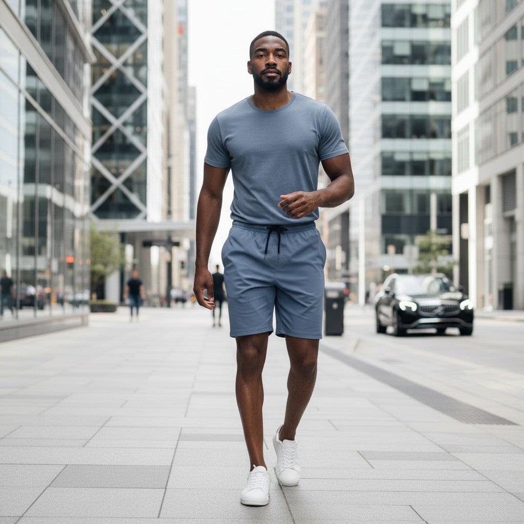 Steel Blue Lightweight Training Shorts