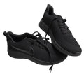 Tonal Black Mesh Lace-Up Sneakers