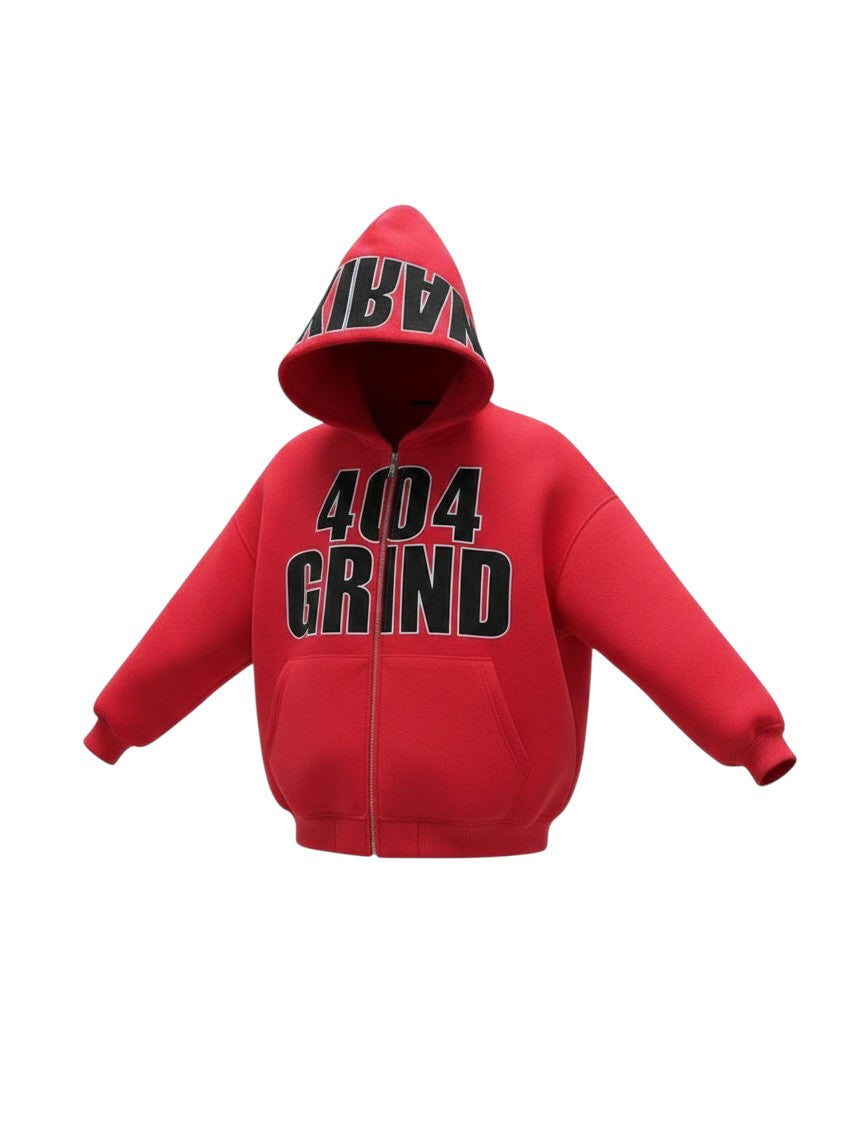 404 Grind Zip-Up Hoodie – Red