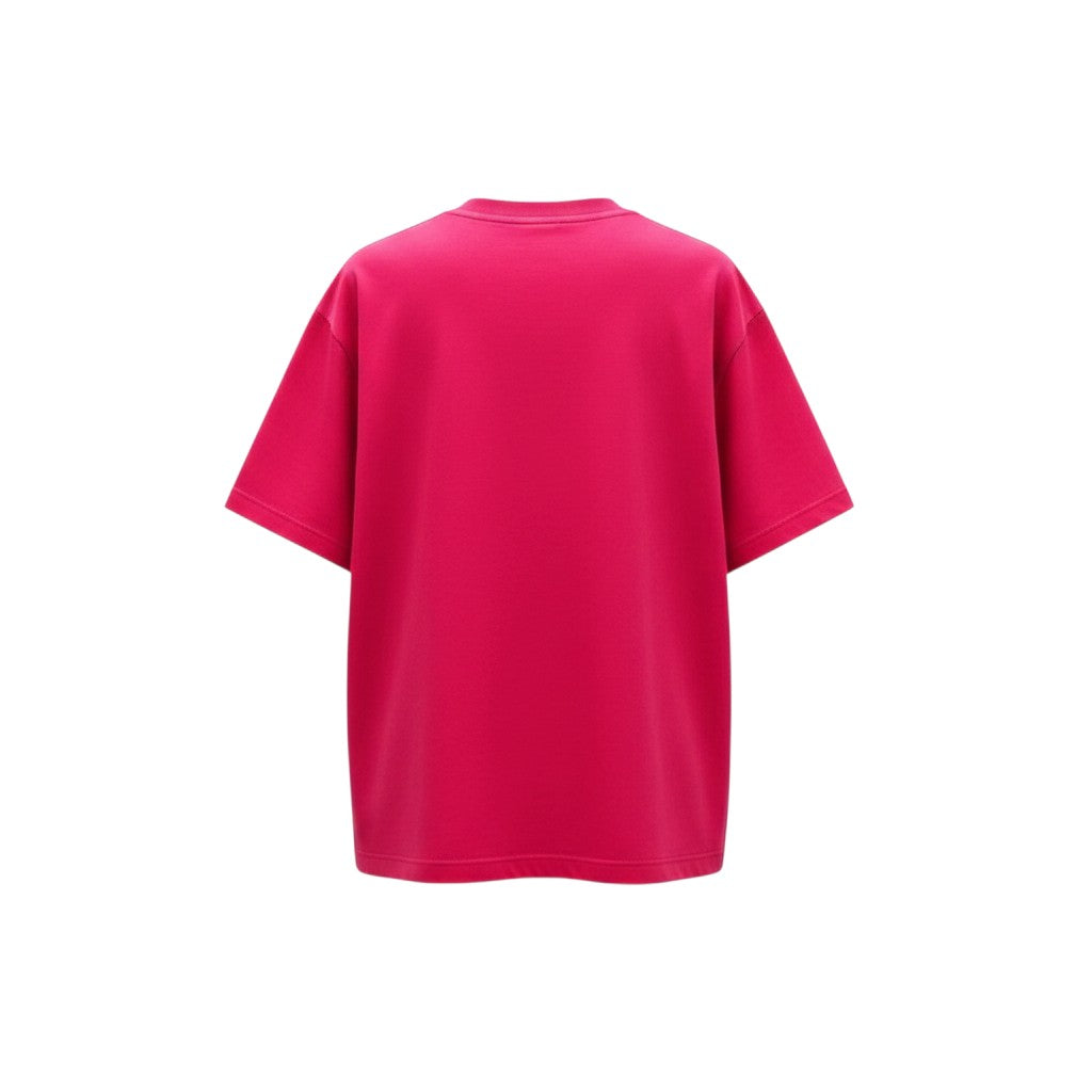 Men's Fuchsia 3D Gold Bolt Graphic Oversized Tee