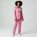 Women's Hot Pink Open-Front Blazer & Wide-Leg Trouser Suit Set