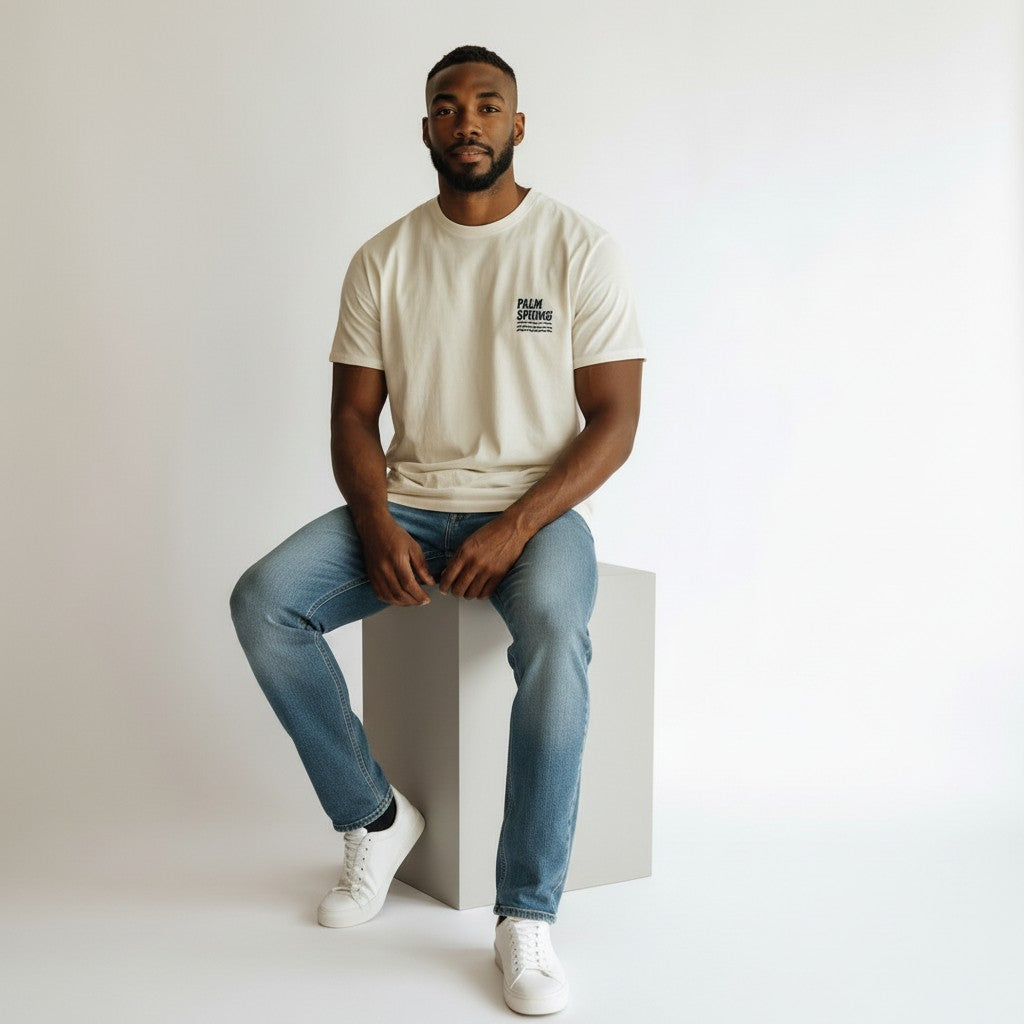 Cream Oversized Calm Spring Graphic Tee
