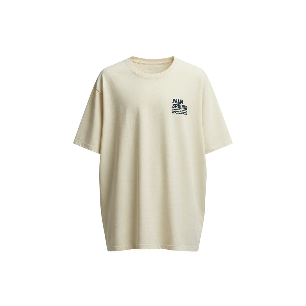 Cream Oversized Calm Spring Graphic Tee