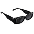 Chunky Black Sculpted Rectangular Sunglasses