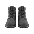 Men's All-Black Nubuck Leather Ankle Boots with Padded Collar